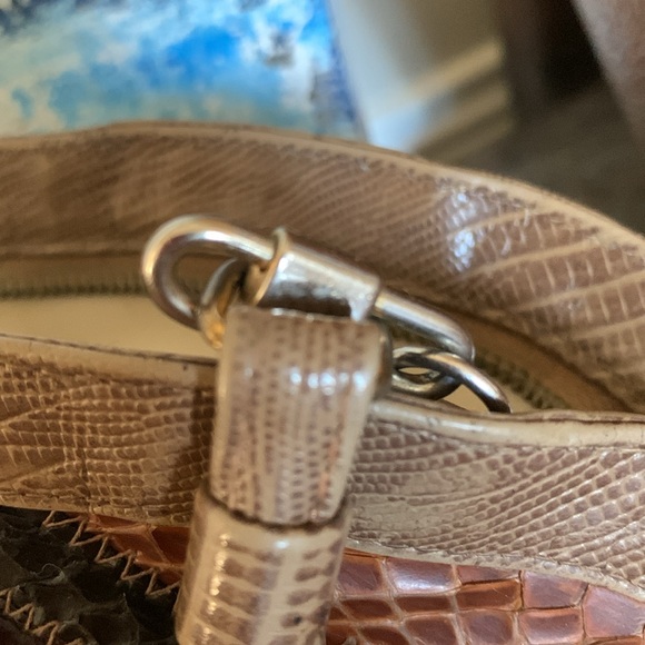 Vtg 1960s Supreme Patchwork Snake / Python Shoulder Bag Classic Neutral Texture - Picture 9 of 17